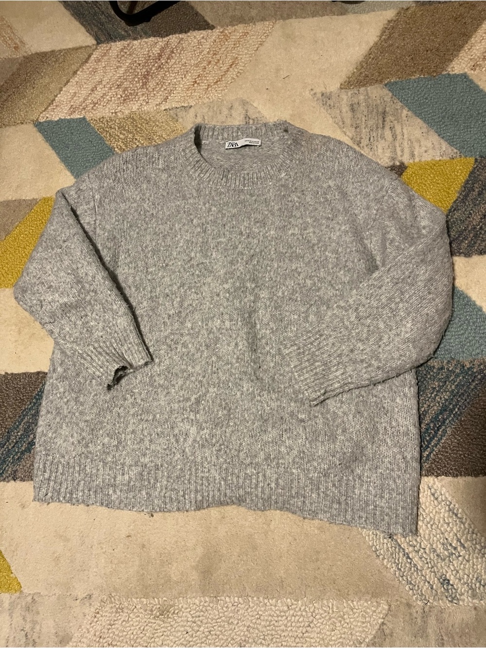 Zara Heather Gray Women's Crewneck Sweater